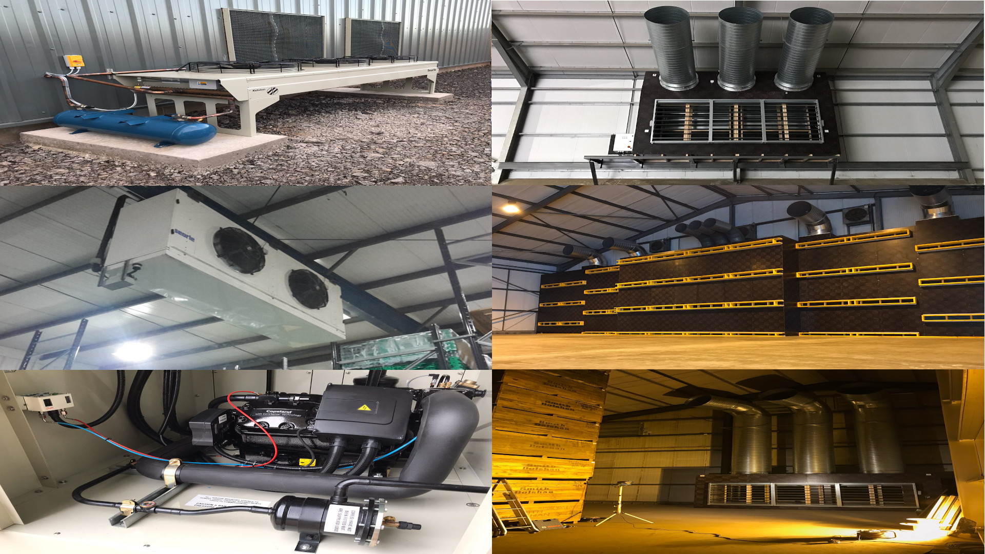 Six fridge systems Redwood Refrigeration have installed, including a Compressor, 3 Airblend Store Systems and 2 Condenser Units
